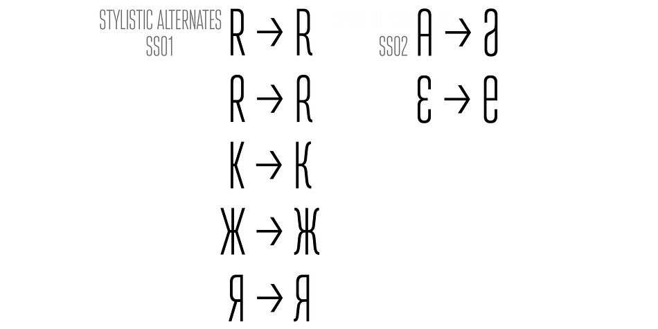 Attentica 4F font family example.