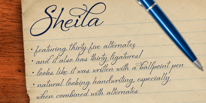 Displaying the beauty and characteristics of the Sheila font family.
