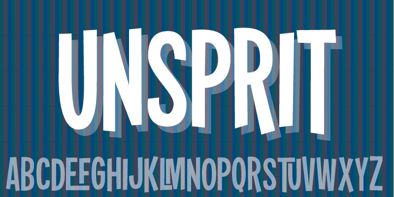 Displaying the beauty and characteristics of the Unsprit font family.