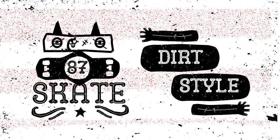 Displaying the beauty and characteristics of the CAMO DIRT font family.