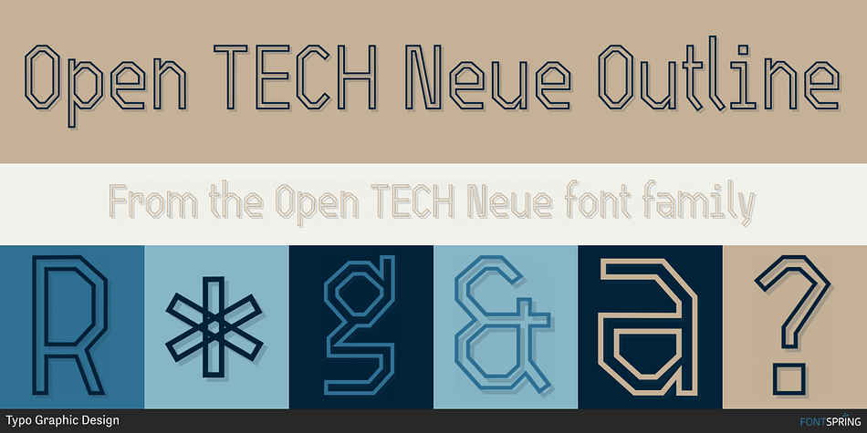 Open TECH Neue Outline Font