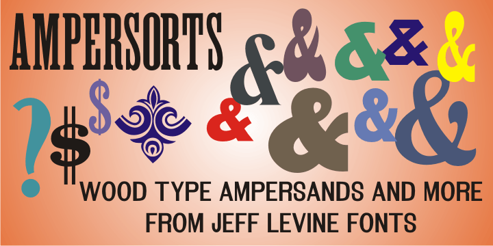Ampersorts JNL is a collection of many wood type ampersands along with a smattering of question marks, exclamation points, dollar signs and cent signs.