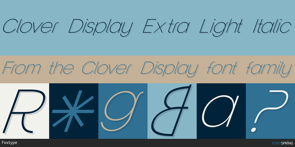 Clover Display Extra Light Italic Font