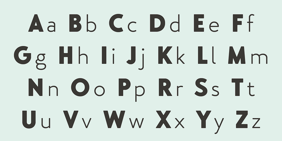 The family includes eighteen different varieties as well as lower and uppercase characters.