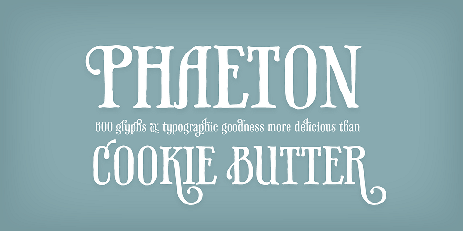 Phaeton is a hand drawn victorian beauty that is both old world and old west.