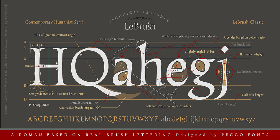 More skilled designers and pro-Users can even set the type, in a very smart way, in logotypes and labels as well, using its multiple advanced opentype options and extra ornamental sets.