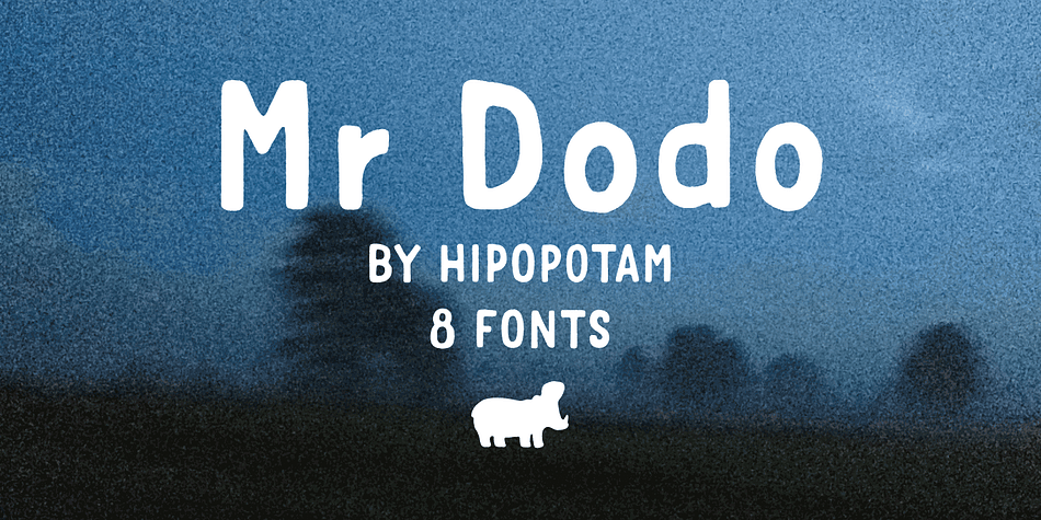 Mr Dodo is a hand drawn typeface family with eight styles.