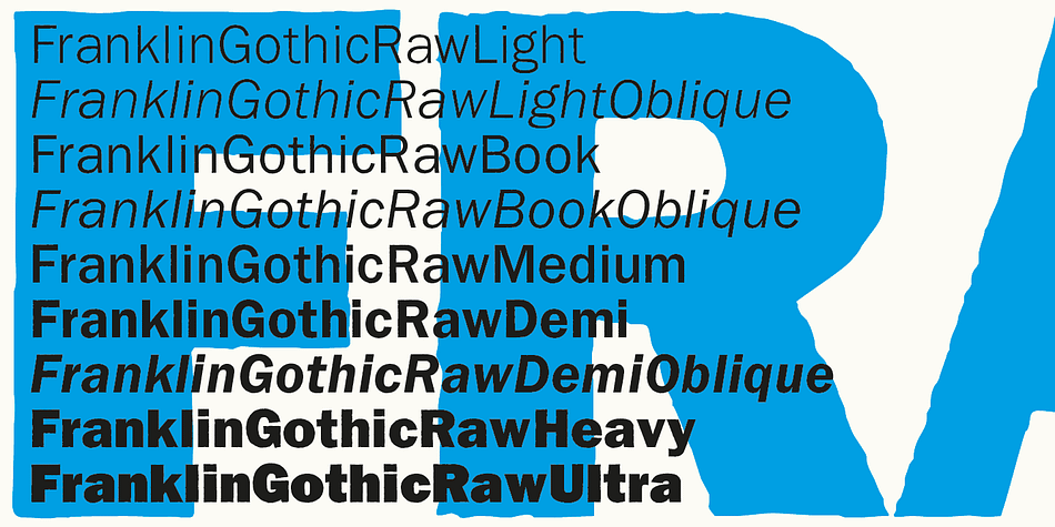 In this family I tried to redefine this moment in type development  for the eternally beautiful »Franklin Gothic«.