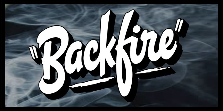 Backfire is a bold, brushed script that is loaded with character and is a lot of fun to use.
