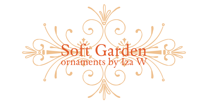 SoftGarden is a collection of ornaments, available in font format.