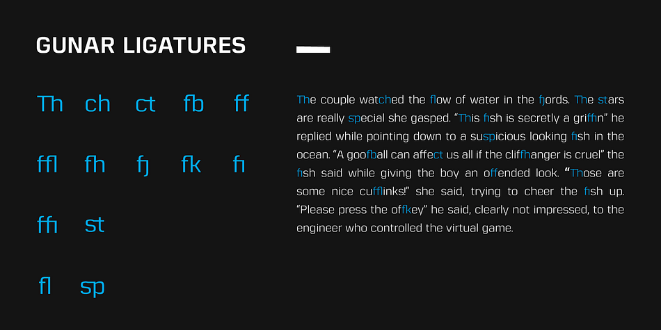 Displaying the beauty and characteristics of the Gunar font family.