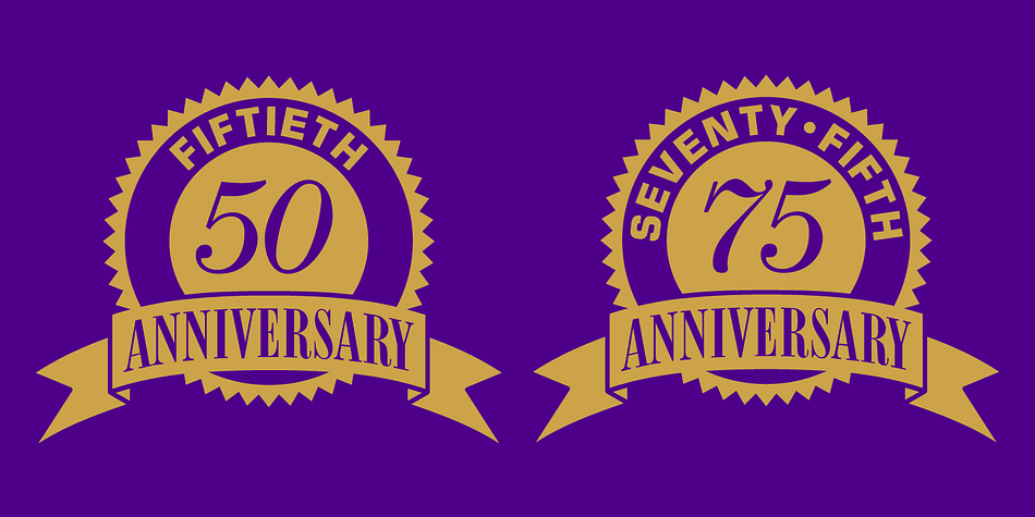 Displaying the beauty and characteristics of the Anniversary Seals font family.