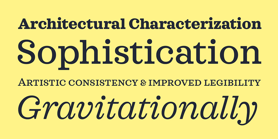 Like its most famous representative Clarendon, Sagona features strong serifs and a variable stroke contrast resulting in a versatile typeface working great in headlines and small text sizes.