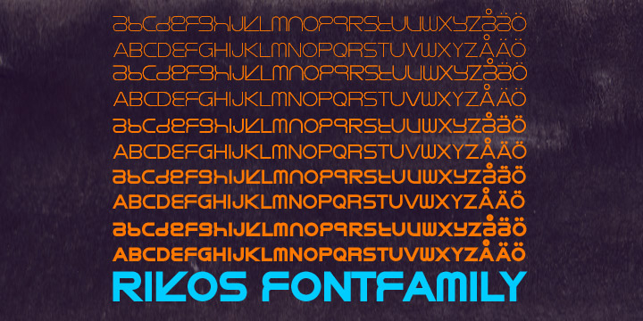 Emphasizing the favorited Rikos font family.