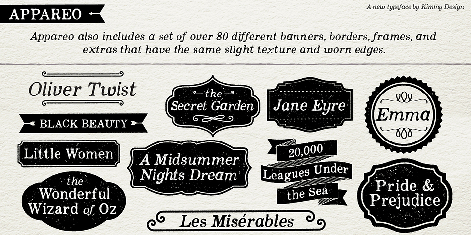 Appareo font family example.