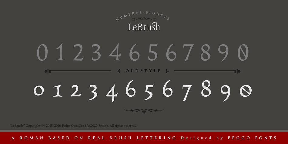 LeBrush font family sample image.