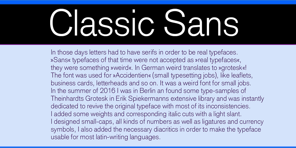 Around 1880 Ferdinand Theinhardt designed this Grotesk for use in scientific publications.