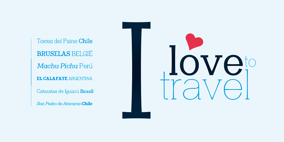 Emphasizing the popular Clasica Slab font family.