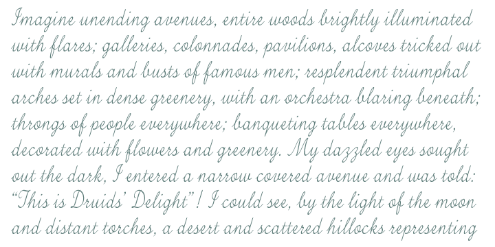 Tenison is a semi-formal script which echoes the way the designer was taught to write in school.