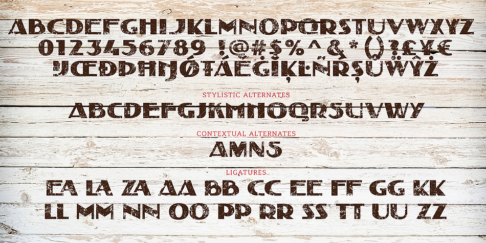 Planjer font family example.