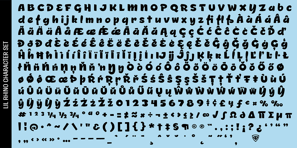 Highlighting the Lil Rhino PB font family.