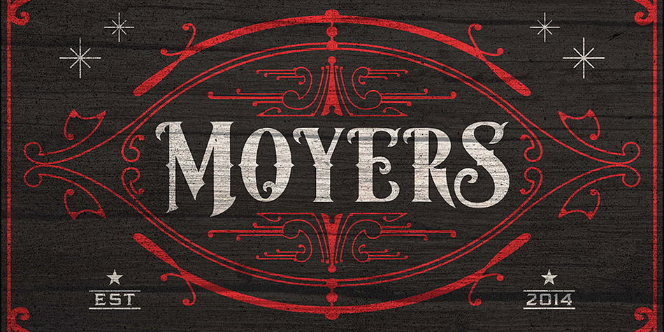 Displaying the beauty and characteristics of the Moyers font family.