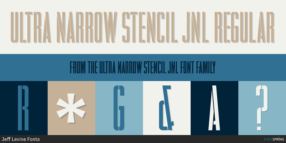 Ultra Narrow Stencil JNL Regular Font