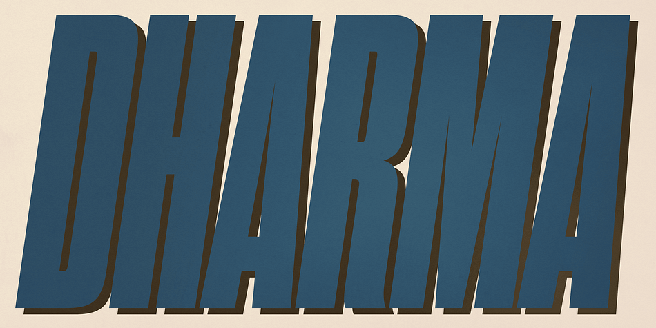 Dharma Gothic is an antiqued sans serif designed inspired by 1800s-style wood type.