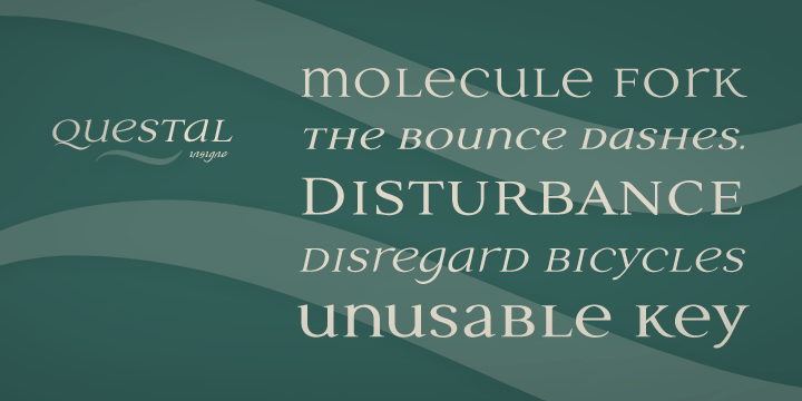 Questal is an intriguing unicase serif.