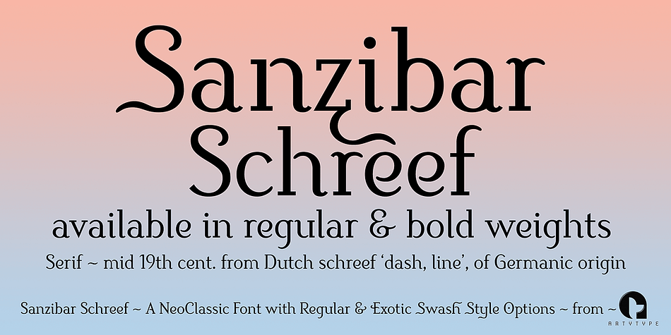 Displaying the beauty and characteristics of the Sanzibar Shreef font family.