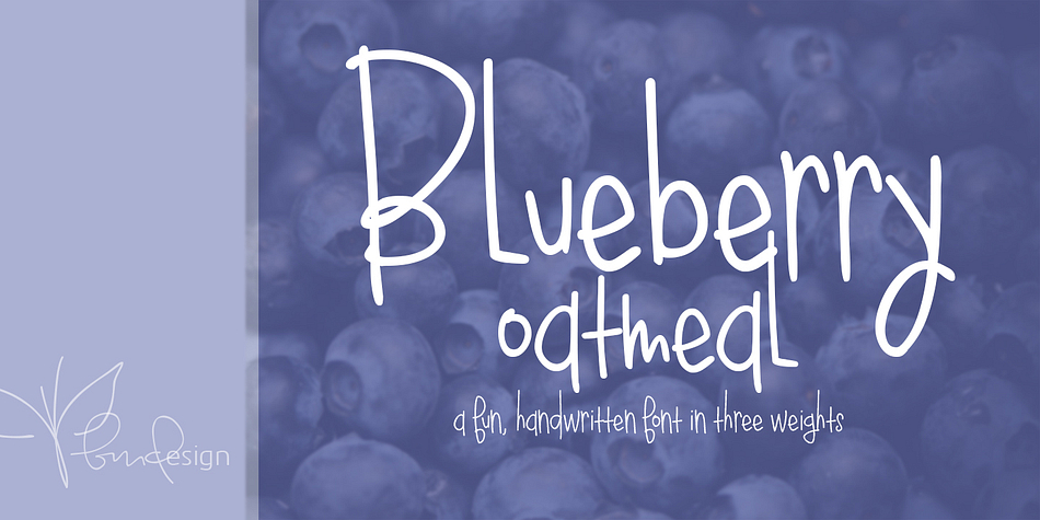 Blueberry Oatmeal is a fun handwritten type in three weights.