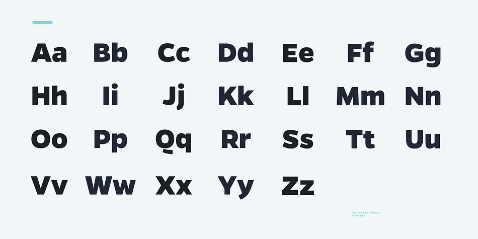 Gentona’s confident and open shapes support legibility especially in small sizes while its alternative shapes and letterforms create flexibility.