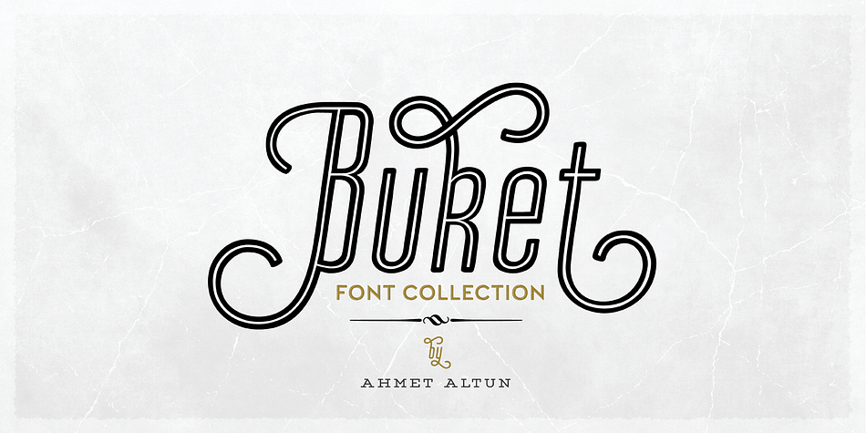 Bouquet or in Turkish, Buket Font Collection includes 18 styles and textures which are different but compatible with each other.