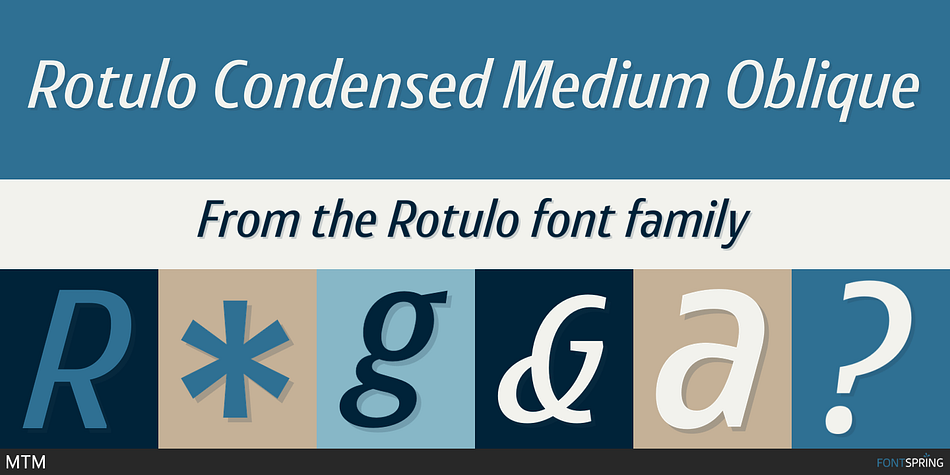 Rotulo Condensed Medium Oblique Font