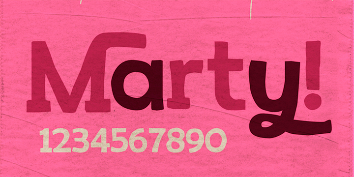 Variants of Marty, to generate many more entertaining titles, playing with shapes, lines, also contains the Cyrillic alphabet was created with the intention of making a more visually friendly title, this typeface contains: 
-MartySpring Regular 
-MartySpring Lines
-MartySpring Elements
-MartySpring Ornaments
-MartySpring Words.