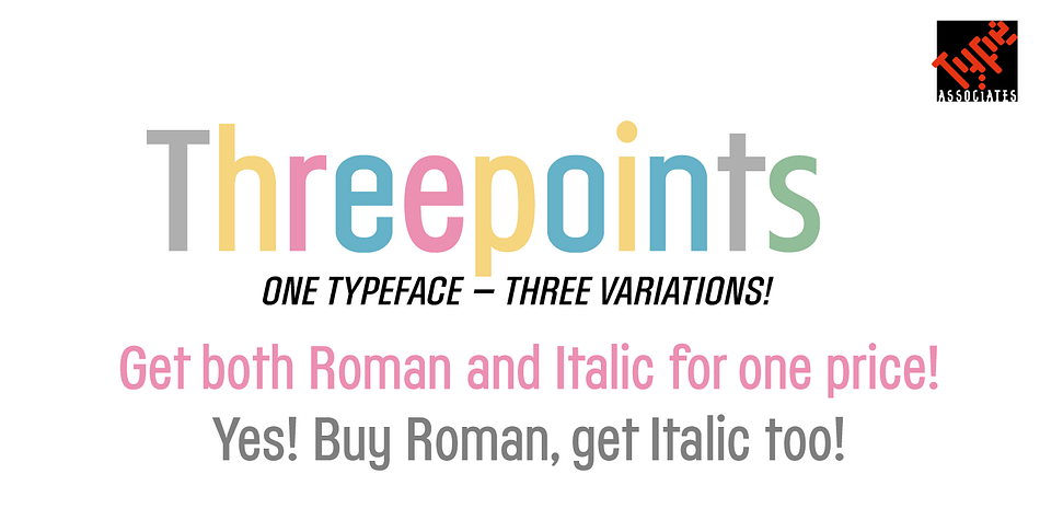 Highlighting the ThreepointsEast font family.