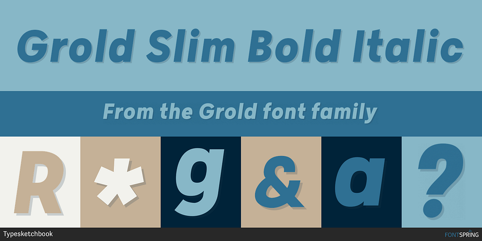 Grold Slim Bold Italic Font