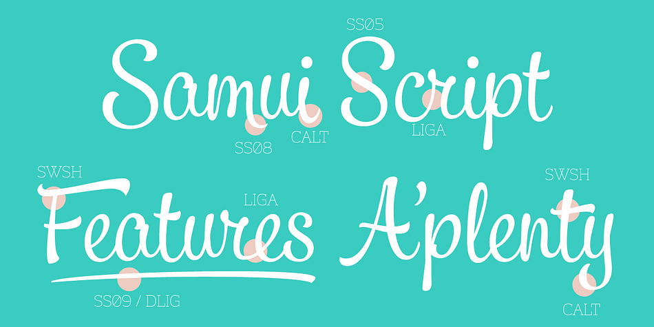 Samui Script font family example.