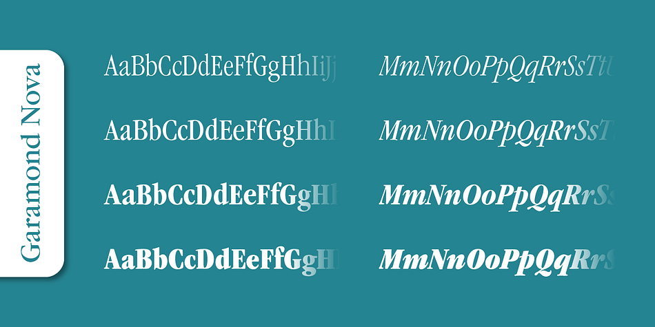 Emphasizing the popular Garamond Nova Pro font family.