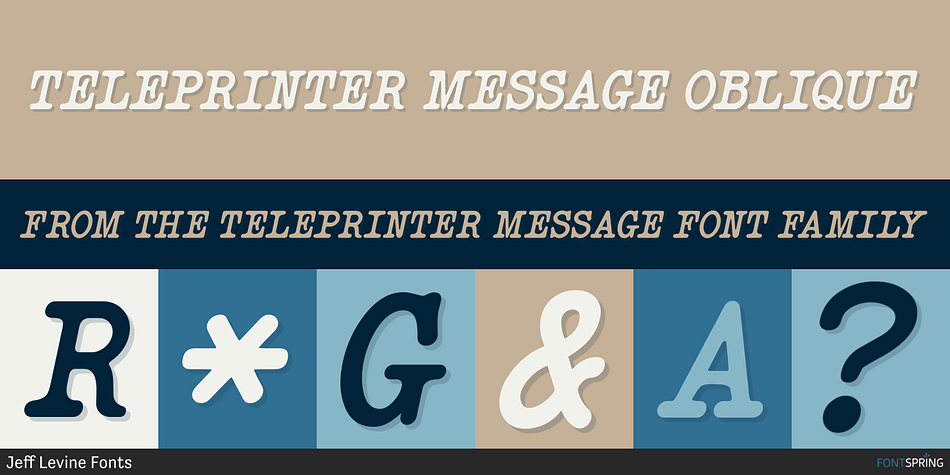 Teleprinter Message Oblique Font