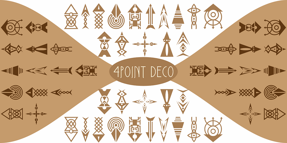 A whimsical array of deco pointers (up/down/left/right) - great for adding directions or pointers to documents, maps, posters, greetings, or simply used as decorative elements.