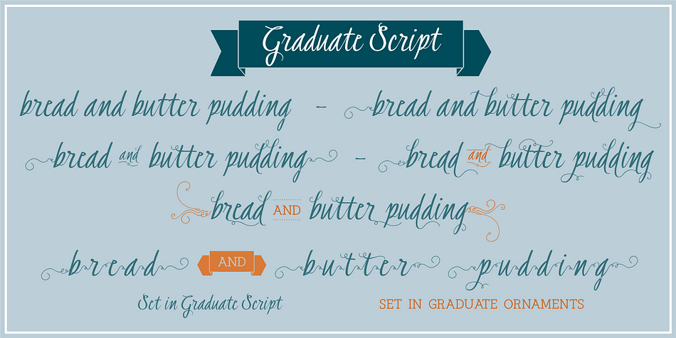 Graduate font family example.