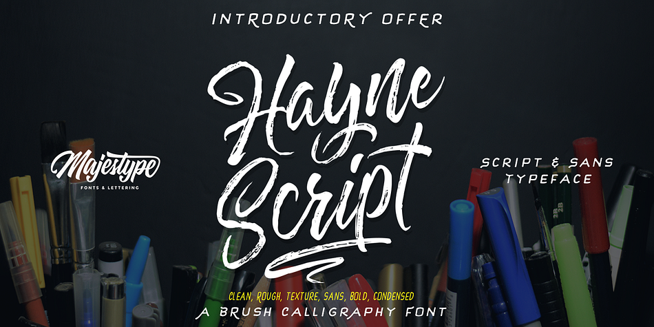 Hayne Script + Sans were made with a brushpen and regular pen.