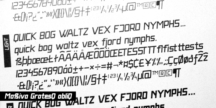 Massiva GrotesQ font family sample image.