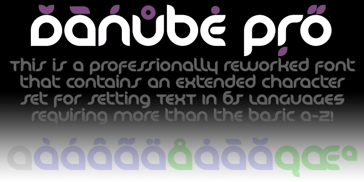 Displaying the beauty and characteristics of the Danube Pro font family.