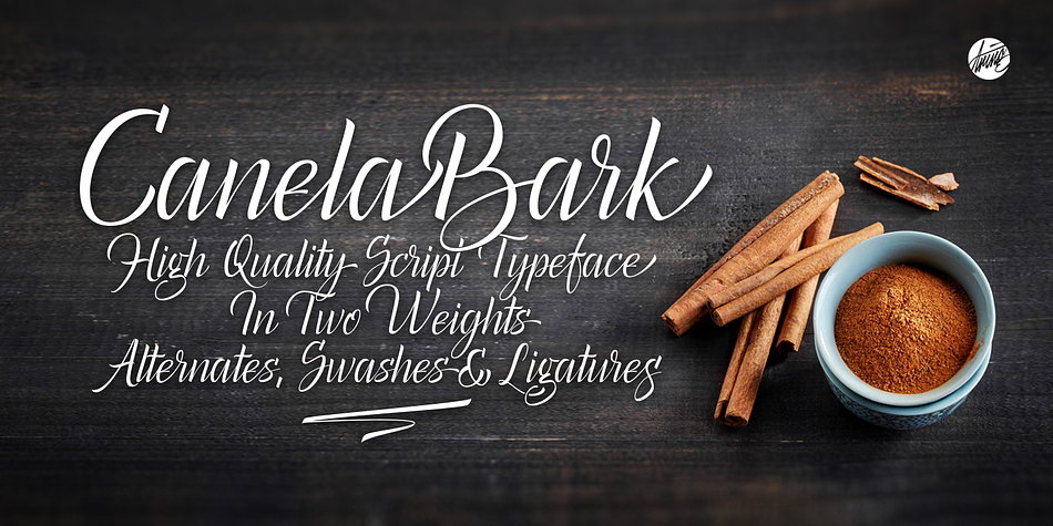 Canela Bark is a modern and clean script typeface in two styles; Regular and Bold.