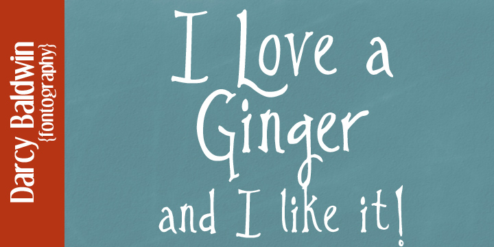 Displaying the beauty and characteristics of the DJB I Love A Ginger font family.