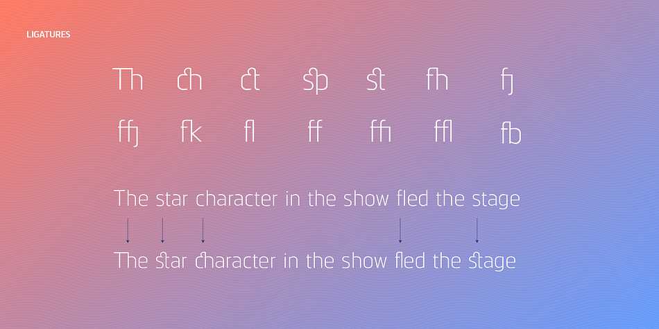 Details include 7 weights, a full character set, manually edited kerning and Euro symbol.