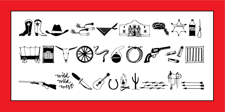 Displaying the beauty and characteristics of the Cowboy Doodles font family.