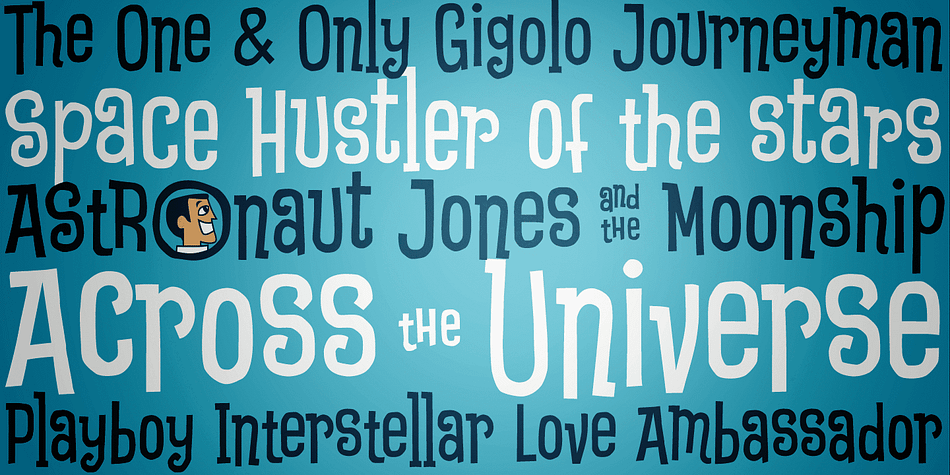 A light hearted comic and clumsy typestyle inspired by an old pulp novel called “The Astronaut”.